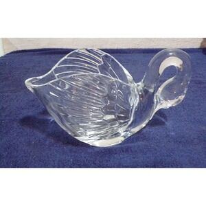 Vintage Lead Crystal Swan Bowl